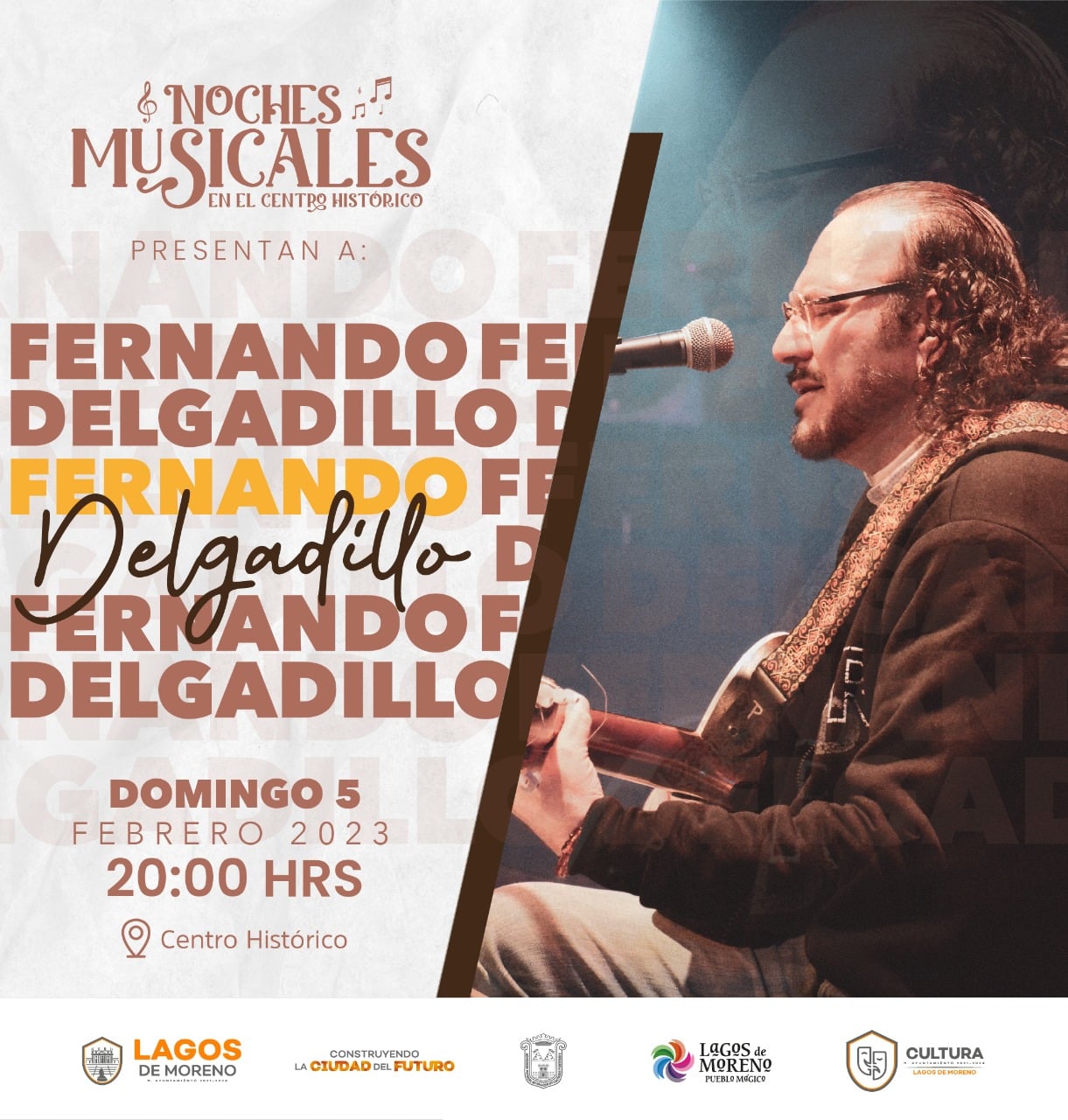 El próximo domingo se presenta Fernando Delgadillo en Noches Musicales en el Centro Histórico