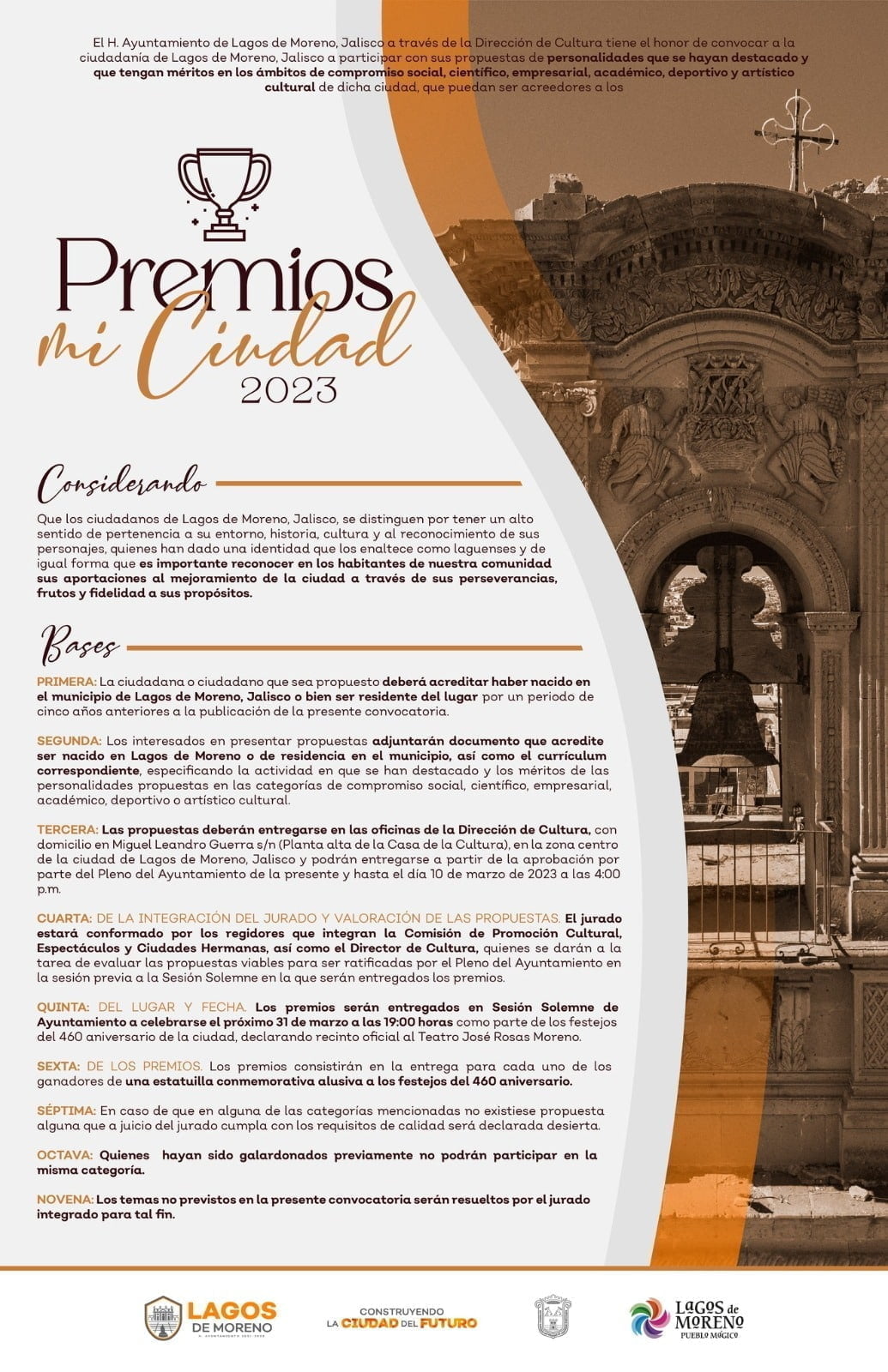 Convocatoria Premios Mi Ciudad 2023 se encuentra vigente